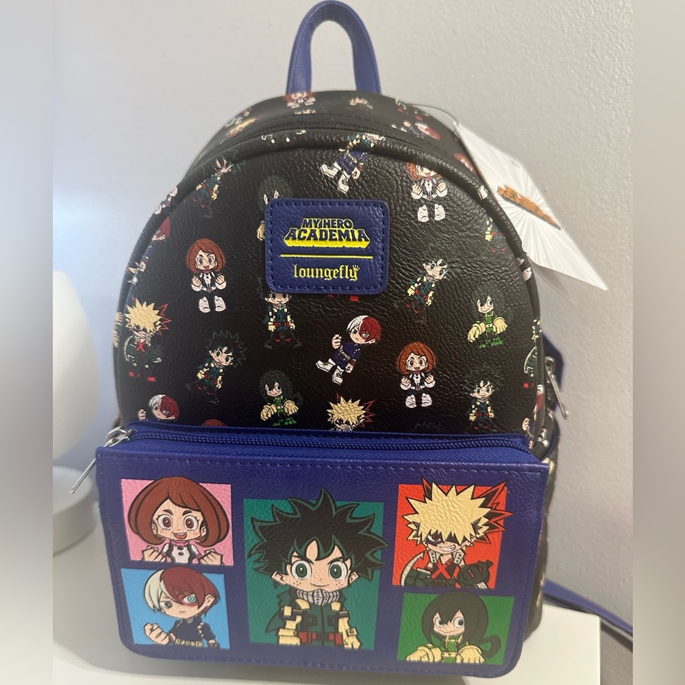 Loungefly x My Hero Academia Character Print Mini Backpack -New